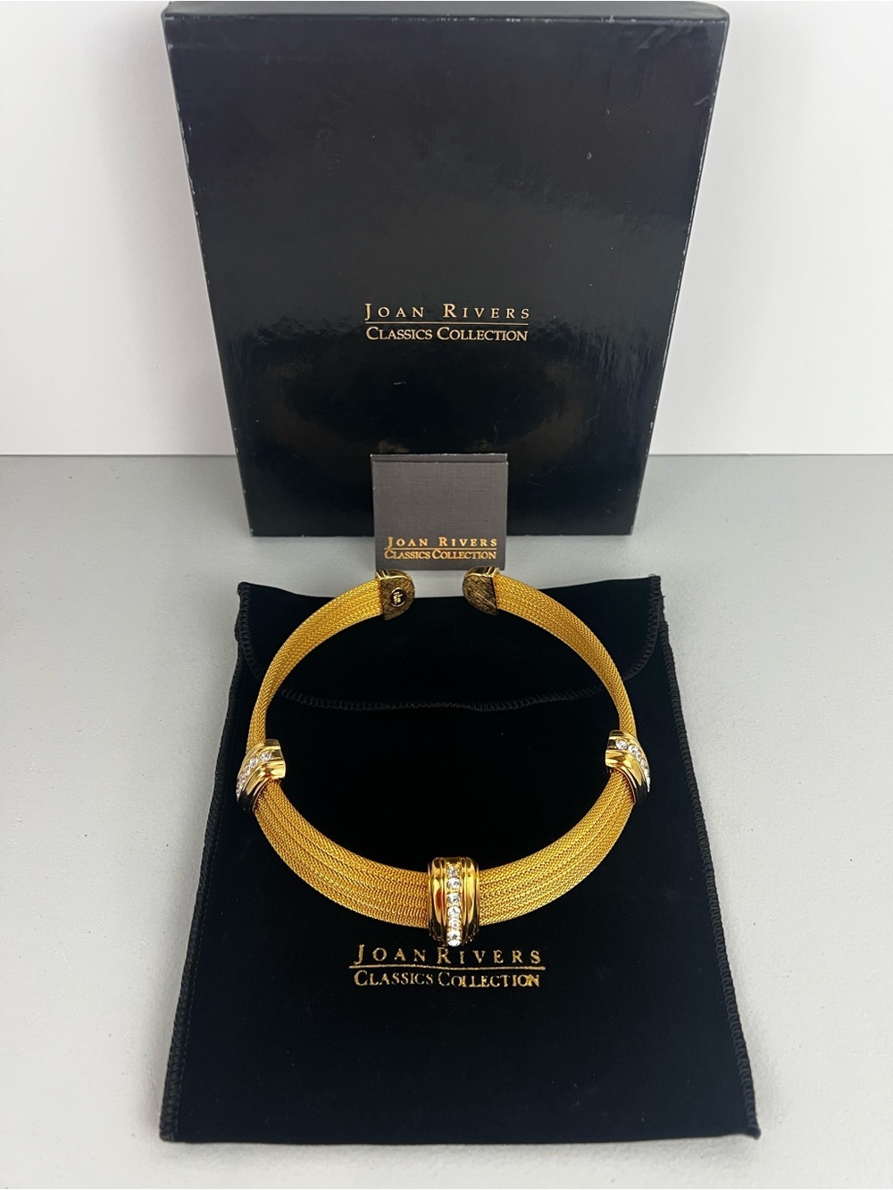 Vintage Joan Rivers Classics Collection Gold-tone Mesh Collar Necklace